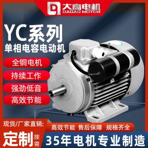 大高YC单相电容起动异步电动机220V立卧式0.12-2.2kw电机全铜线