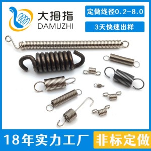 广东弹簧 304不锈钢圆钩长拉簧树牌固定拉伸弹簧带钩拉力簧加工     2000件