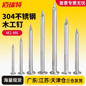 304不锈钢钉水泥钉钢钉子木工圆钉水泥墙钉子加长小钉子混 凝土钉
