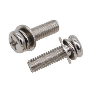 十字螺丝钉组合螺钉带平垫弹垫圈三组合螺丝M3/M4/M5圆柱头广惠林