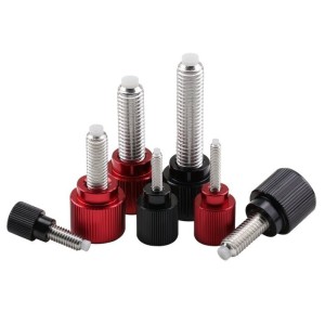 铝合金滚花手柄带胶头防刮花头手扭螺栓手拧螺丝直纹滚花m6m8     5000个