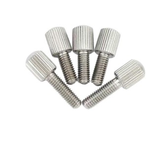304不锈钢滚花手拧螺丝竖纹调节螺钉弹弓螺丝户外快压手拧螺丝   5000个