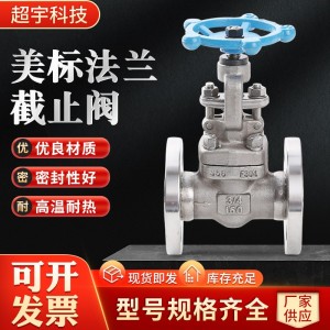 厂家锻钢截止阀不锈钢304美标法兰截止阀锻钢硬密封截止阀 闸阀 1个
