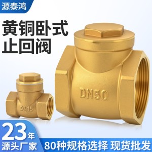 止回阀水表止回阀单向止水阀黄铜止回阀逆止阀螺纹水泵卧式单向阀  1个