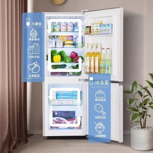 奥克斯小冰箱家用小型宿舍出租房冷冻冷藏双开门电冰箱节能静音