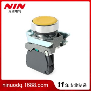 尼诺电气平头按钮开关XB4-BA51自复位22mm点动开关常开常闭 1个