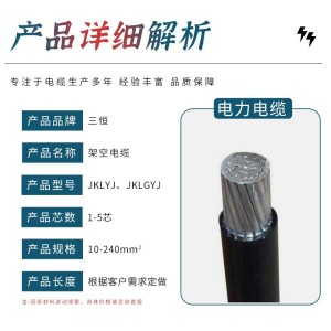 架空绝缘导线JKLYJ/1KV铝芯低压电缆低架空线 2*10 平行集束导线  10米