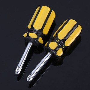 黄黑柄单用螺丝刀 黄黑柄小萝卜头 一字十字螺丝刀 改锥 起子 2把