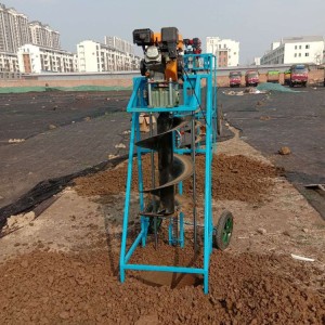 定制小型手推挖坑机四冲程7.5马力架子地钻汽油式植树打眼机价格