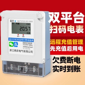 手机蓝牙扫码预付费电表出租房家用单相4G远程智能电能表 1台